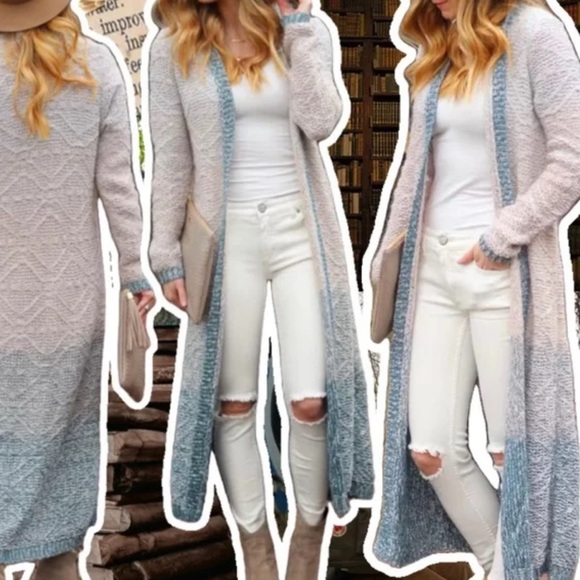 ✨ Anthropologie Moth Ombré Knit Duster Cardigan Sweater - Picture 4 of 10